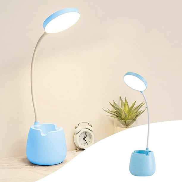 Lámpara de escritorio con protección ocular de tres velocidades, recargable, para lectura en la cama del dormitorio, con USB, para estudiantes, tareas y aprendizaje