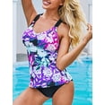 thumbnail image 5 of Floral Printed Tankini Tops for Women Strappy Racerback Swim Top No Bottom (S-XXL), 5 of 5