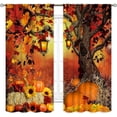 thumbnail image 2 of Fall Curtains, Farmhouse Rustic Autumn Landscape Field Scenery Orange Pumpkin Fall Forest Leaves Thanksgiving Harvest Window Drapes for Living Room Bedroom Kitchen Batheroom 2 Panels, 42"x63" Inch, 2 of 5