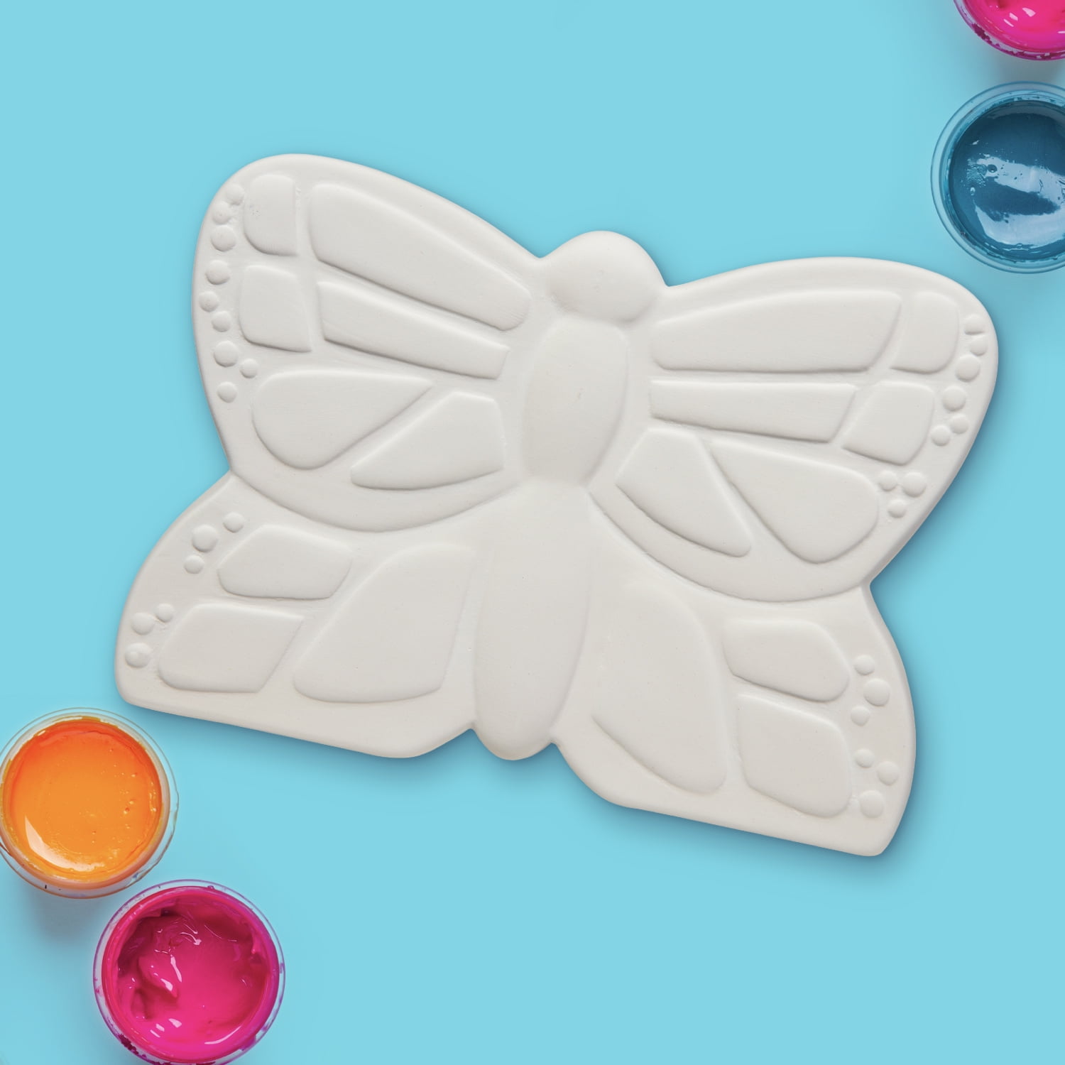 (3 pack) Hello Hobby Ceramic Paintable Bank Butterfly Figurine, 6" x 4.25" x 2.5" White Craft Base, New