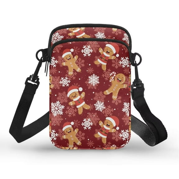 XYZCANDO Gingerbread Man Small Crossbody Cellphone Bags for Women Mini Messenger Phone Handbag Shoulder Purse Portable Money Case with Adjustable Strap Lightweight for Running Yoga Hiking