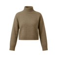 thumbnail image 6 of HOSIA Women Cropped Turtleneck Knit Sweater Oversized Long Sleeve Turtleneck Knitted Pullover Jumper Loose Soft Cozy Casual Crop Pullover Sweater Fall Winter Business Casual Teacher Outfits Khaki L, 6 of 6