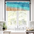 thumbnail image 5 of Abstract Turquoise Valances for Windows Ocean Beach Waves Lines Gradient Rod Pocket Curtain Valance Window Treatment Short Curtains for Kitchen Living Room, 58"x16", 5 of 5