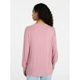thumbnail image 6 of Time and Tru Women's French Terry Tunic Top with Long Sleeves, Sizes XS-XXXL, 6 of 6