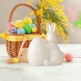 thumbnail image 1 of Dsscvnef Cute Ceramic Easter Bunny Figurine Small Porcelain Rabbit Statue Spring Home Tabletop Collectible Holiday Ornament Desktop Decoration, 1 of 3