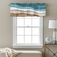thumbnail image 3 of Turquoise Brown Ombre Valance Curtain Turquoise Gradient Window Valances Rod Pocket Short Curtains Window Treatments for Kitchen Bedroom Bathroom Laundry 56" x 16", 3 of 9