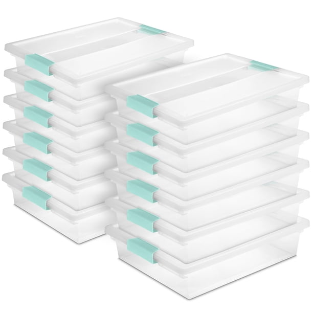 Caja de Almacenamiento Sterilite Grande con Clip Plástico Transparente Apilable