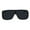 All Black, variant on Mens Robotic Flat Top Minimal Shield Mob Sunglasses Clear Smoke