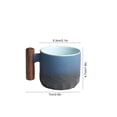 thumbnail image 2 of Tazas de Café de Madera Cerámica Mango Taza de Café, Taza de Té, Esmalte Gradiente, Exquisita Cerámica Pequeña Taza de Navidad Tazas de Café, 2 of 5