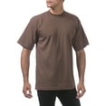thumbnail image 4 of Pro Club Men's Heavyweight Cotton Short Sleeve Crew Neck T-Shirt,Brown,XL - Tall, 4 of 5