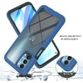 thumbnail image 6 of For Revvl 6X 5G (T-Mobile) Full Body Armor Slim Hybrid Double Layer Hard PC + TPU Transparent Rugged Shockproof Phone Case Cover by Xpression - Clear / Blue, 6 of 9