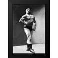 thumbnail image 2 of Vintage Muscle Men 13x18 Black Modern Framed Museum Art Print Titled - Bodybuilders Shadowed Front and Partial Right Profile, 2 of 5