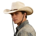 thumbnail image 5 of Chapeau de Cowboy Western pour Tenue Décontractée Extérieure Style Jazz Classique Protection Solaire Artisanat, 5 of 5