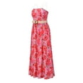 thumbnail image 3 of Kmbangi Summer Flower Print Sleeveless Dress with Detachable Shoulder Strap, 3 of 10