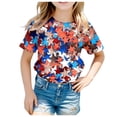 thumbnail image 3 of Mrzhqd 4Th Of July Shirts For Boys Girls Summer Toddler Independence Day Short Sleeve Prints T Shirt Tops Clothes Purple 4-5 Years, 3 of 5