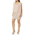 thumbnail image 2 of J Kara Robe Cocktail Courte à Perles pour Femmes, Blush/blush/argent, 10, 2 of 4