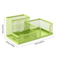 thumbnail image 3 of Metal Mesh Desk Organizer with 3 Compartments for Pens, Office Supplies, and Cellphone, 3 of 7