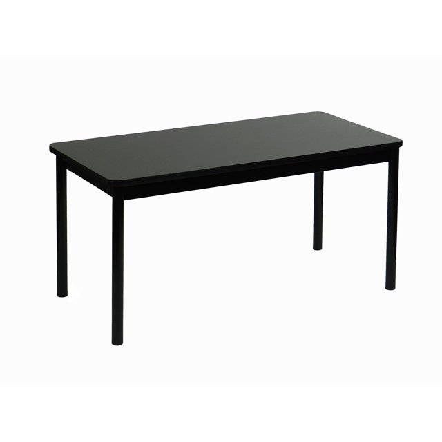 Correll LT2460-07 Lab Table, 36" Standing / Stool Height, 24" x 60" Black Granite High-Pressure Laminate Top with Black Frame , Rock Solid Commercial Quality