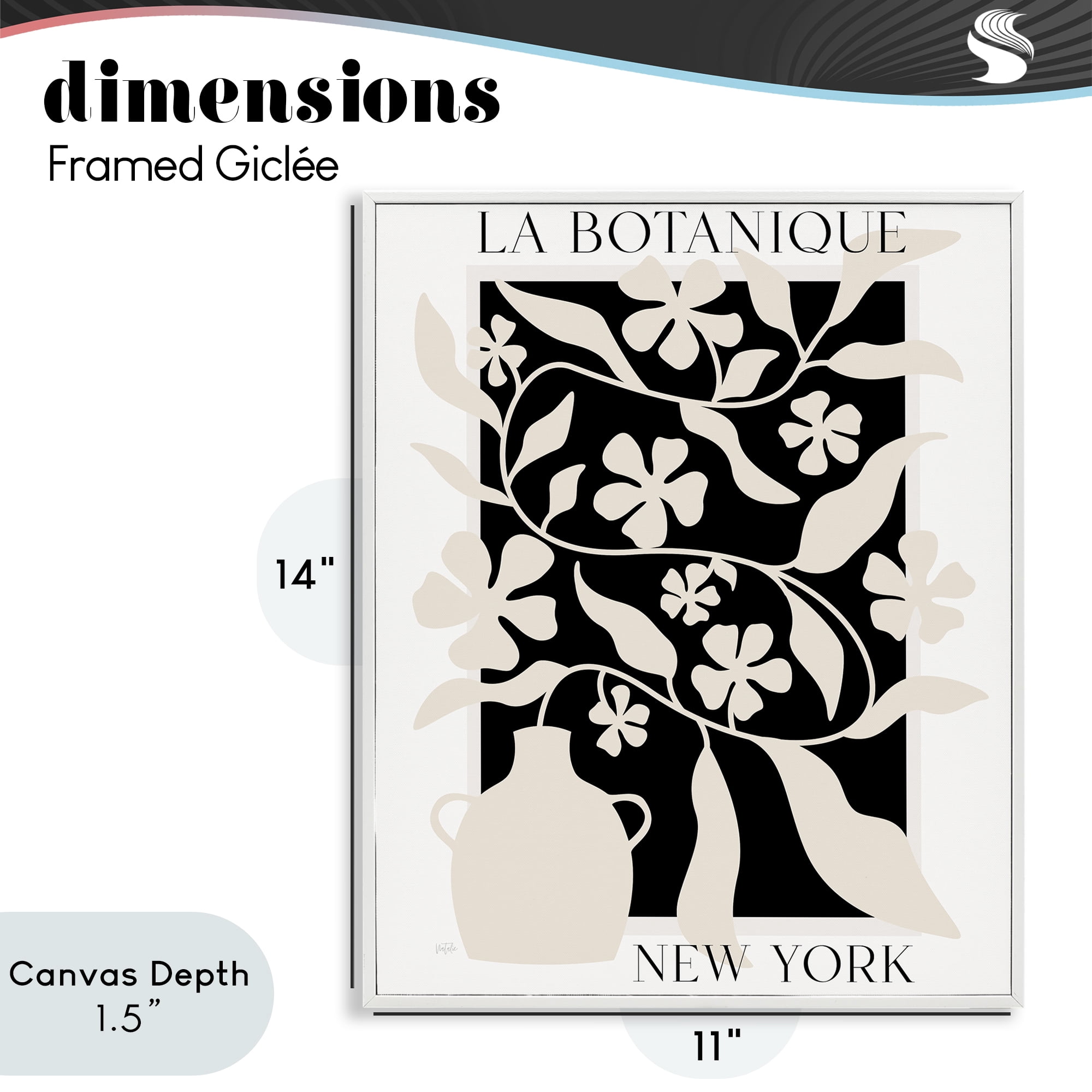 Stupell Industries La Botanique New York White Framed Giclee Art, design by Natalie Carpentieri