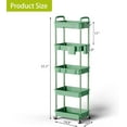 thumbnail image 3 of 5 Tier Rolling Cart Organizer,Bathroom Cart Organizers with Wheels Laundry Room Organization Mobile Shelving Unit Utility Cart Storage Shelves Multi-Functional for Office, Home(Green), 3 of 14