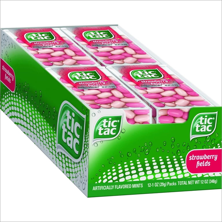Tic Tac® Strawberry Fields Mints, 12 Packs of 1 oz. Resealable