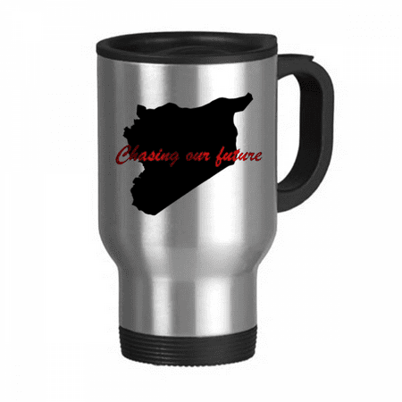 

Quote Chasing Our Future Art Deco Fashion Travel Mug Flip Lid Stainless Steel Cup Car Tumbler Thermos