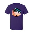 thumbnail image 2 of Wild Bobby, Surfer Walkign Across Beach Sunset, Streetwear, Men Graphic Tees, Purple, 2XL, 2 of 3