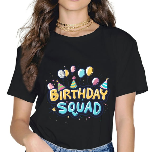 Birthday Squad Party Matching Family Group Funny Bday Team T-Shirt