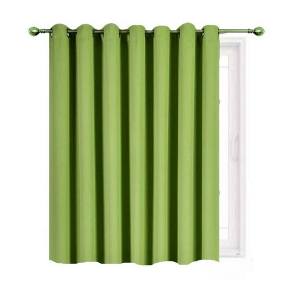 Window Treatment K100 Panel Thermal Insulated Top Grommet Blackout Curtains/Drapes for Bedroom, Living Room, Divider Room, Sliding Door Patio Extra Wide (1 Panel 100" wide X 84" long LIME color )
