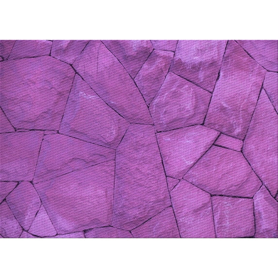 Ahgly Company Indoor Rectangle Patterned Dark Orchid Purple Area Rugs, 5' x 7'