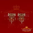 thumbnail image 6 of King of Bling's 0.50ct Diamond 925 Sterling Silver Yellow For Men's / Women's Square Earrings, 6 of 12