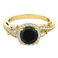 thumbnail image 2 of Aonejewelry 1.25 Carat Natural Black Diamond In Center and White Diamond On Side Engagement Ring Women Crafted In 18K Solid Rose White Yellow Gold, 2 of 7