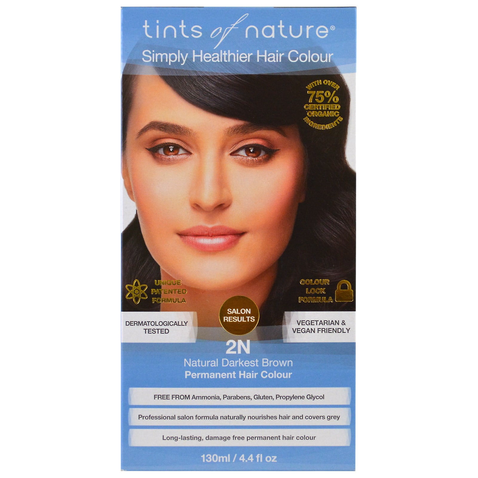 Tints of Nature, Permanent Hair Color, Natural Darkest Brown, 2N, 4.4