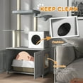 thumbnail image 2 of E-Western Multi-Functional Cat Tree with Litter Box Enclosure and Platforms Gray, Floor to Ceiling Design, Includes Condo, Hammock, Bed, Scratching Posts, Elevated sturdi, 2 of 8
