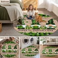 thumbnail image 6 of Area Rug 36in, Happy St. Patrick's Clovers Dwarf with Gold Coin Floor Carpet Living Room Rug, Green Check on Wooden Non-Slip Welcome Mat Indoor Rugs for Bedroom Dining Room, 6 of 9