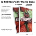 thumbnail image 2 of Coroplast Fresh Strawberries (2-PACK) 24" x 36" Plastic Signs | Sign Insert 4mm Corrugated Plastic Signs Storefront Window Poster, 2 of 2
