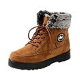 thumbnail image 2 of Fnooota Womens Cozy Boots, Non Slip Outdoor Lace up Warm Fur Lined Boots Winter Snow Khaki Size 10, 2 of 4