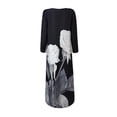 thumbnail image 5 of Robes d'Été pour Femmes 2023 Robe Longue Décontractée Aguichant Imprimée Numérique Col en V avec Poches Robe à Manches Longues Robes de Mariage pour Femmes 2023 en Liquidation, 5 of 5