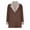 Brown, variant on Womens Winter -Lined Faux Suede Leather Jacket Oversized -Lapel Mid Long Overcoat Brown XL