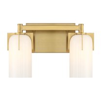 Caldwell 2-Light Bathroom Vanity Light in Warm Brass