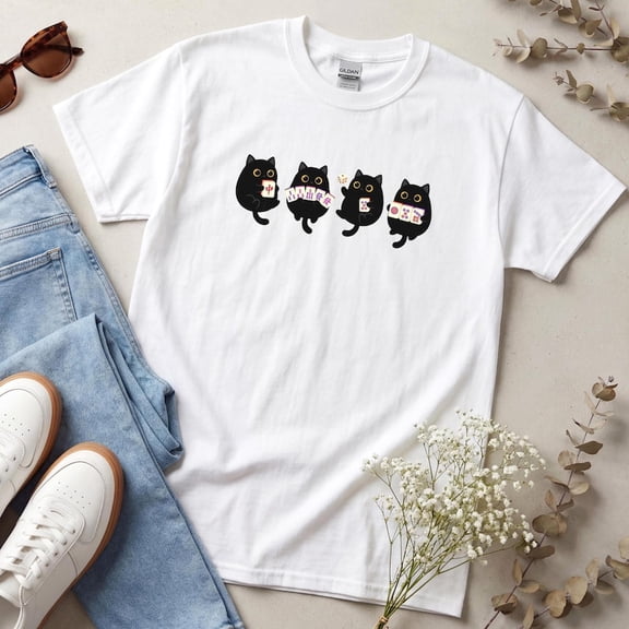 Mahjong T-Shirt, Black Cat Mahjong Graphic Tee, Funny Mahjong Player Shirt, Mahj Lover Gift