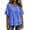 Blue, variant on Fringe Boho Tops for Women Casual Cotton Linen Distressed V Neck Short Sleeve Blouses Gauze Raw Edge Hem Shirts