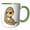 Green/White, variant on 3drose, Funny Cute Sloth Drinking Martini Cartoon, 11oz Two-tone Green Mug