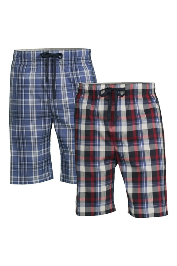 Men's and Big Men's Woven Stretch Sleep Jam Shorts, 2-Pack
