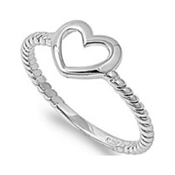 925 Sterling Silver Simplicity at Heart Ring Size 10