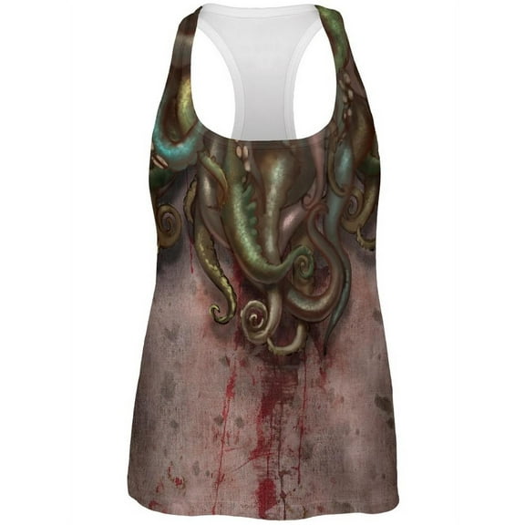 Cthulhu Greater God Tentacles All Over Womens Work Out Tank Top - Large
