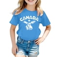 thumbnail image 4 of MEZZALL T-Shirt à Manches Courtes pour Filles, Col Rond, Été, Coupe Décontractée, Basique, Bleu Ciel, 3-4 Ans, 4 of 4