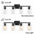 thumbnail image 5 of Kawoti  29inch 4-Light Modern Bathroom Vanity Light with Clear Glass Shades Painted Black, 5 of 5