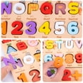 thumbnail image 3 of Muyoka Preescolar Alfabeto Número Forma Rompecabezas de aprendizaje Bloques de madera Rompecabezas Juego de tablero Montessori Juguete Número Contar Forma Clasificación Juguete de educación temprana p Muyoka Hogar, 3 of 6