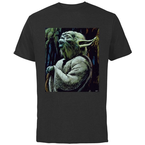 Star Wars Yoda Meditation on Dagobah Ralph McQuarrie - Short Sleeve Cotton T-Shirt for Adults - Customized-Black